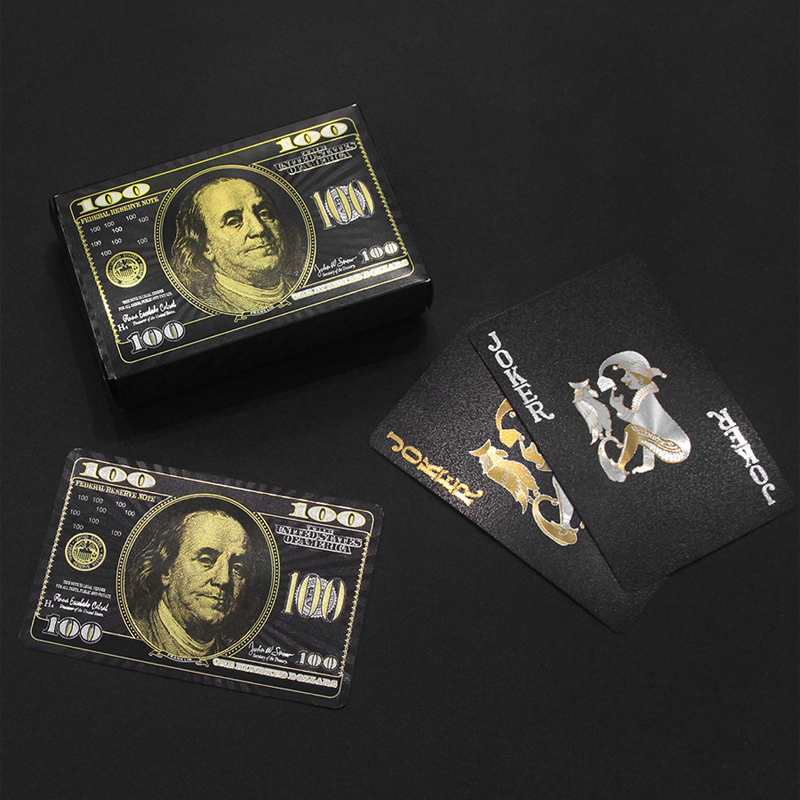 Kartu Remi Waterproof / Kartu Poker / Kartu Remi Foil Plastik Hitam Kartu Remi Plastik Tahan Air Ber