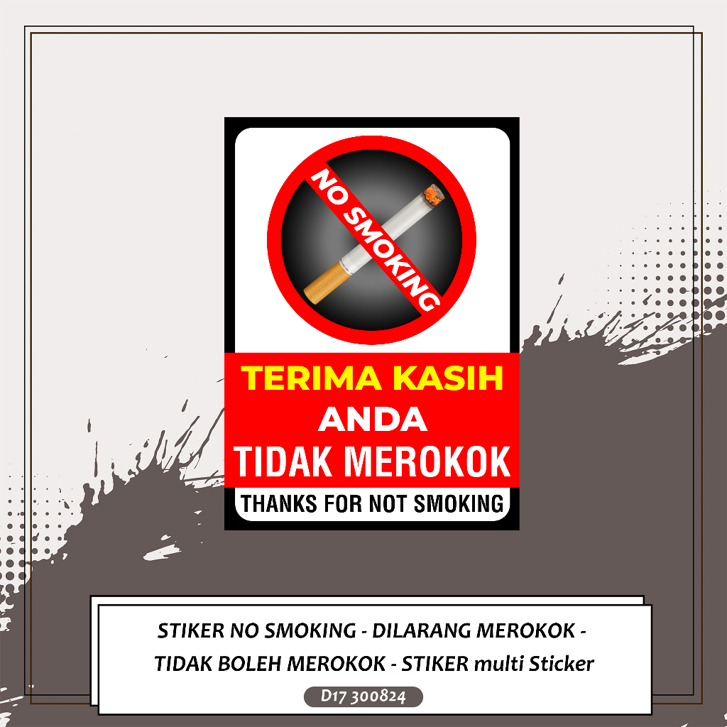 

STIKER NO SMOKING - DILARANG MEROKOK - TIDAK BOLEH MEROKOK - STIKER multi Sticker