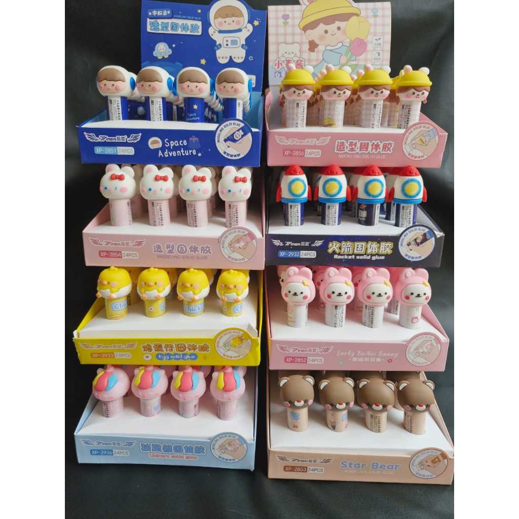 

GLUE STICK KEPALA KARET KARAKTER LUCU LEM PEREKAT KERTAS / LEM STIK BATANG / LEM PADAT / GLUE STICK MOTIF LUCU KAWAII IMPORT