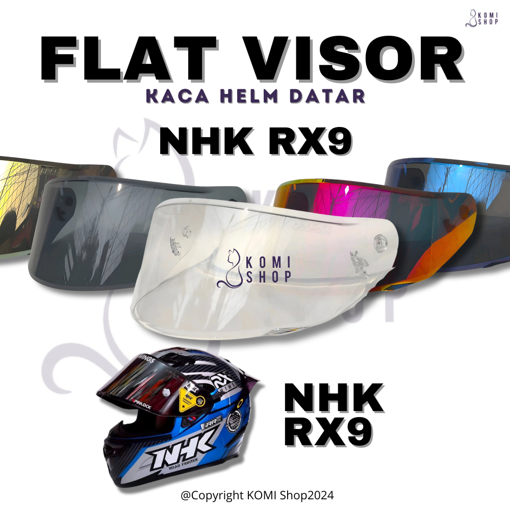 Kaca Helm NHK RX9 Flat Visor Handarb Full Face Kaca Helm Datar Handarb NHK RX9