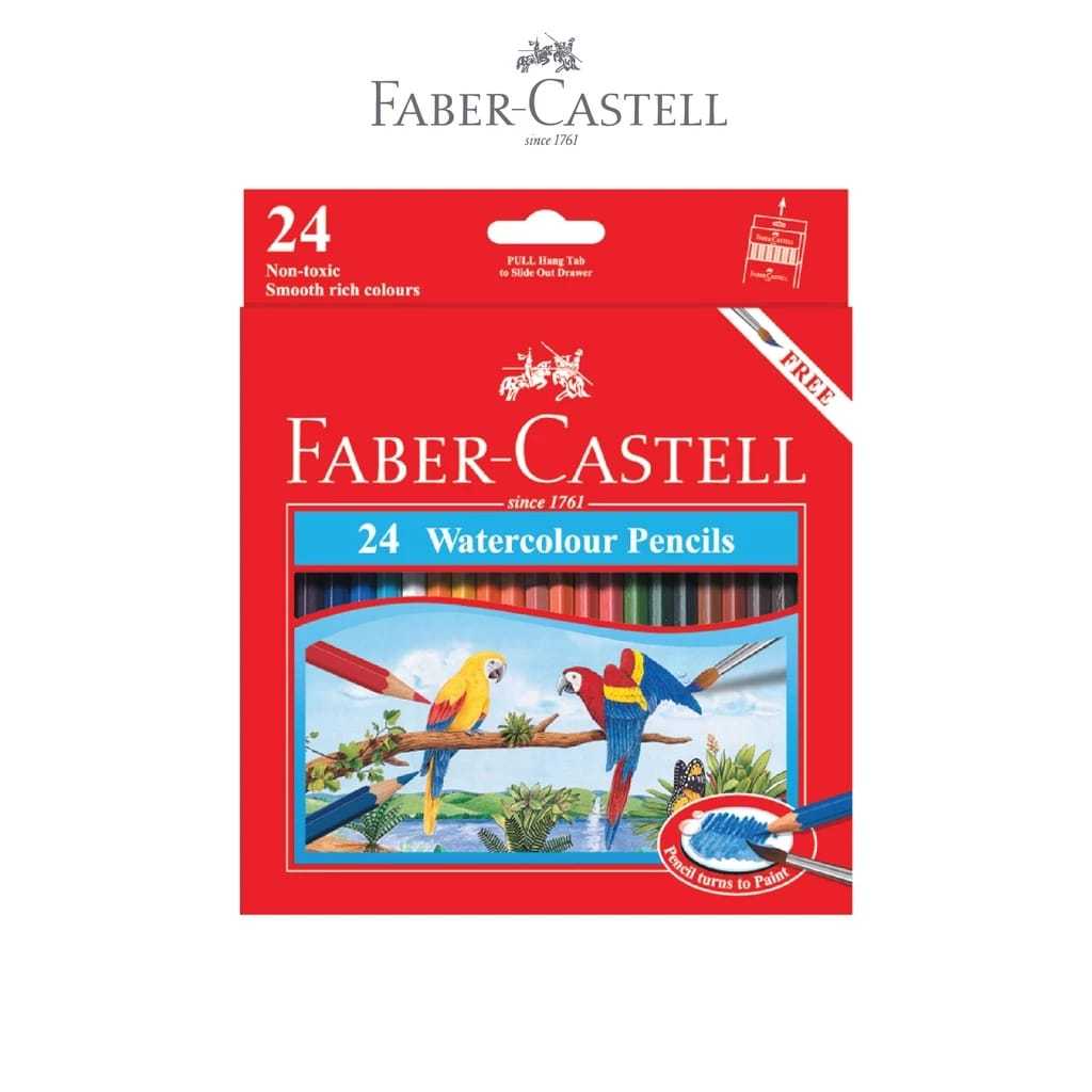 

Faber-Castell Pensil Warna Watercolour Pencil set 24 Panjang Free Kuas