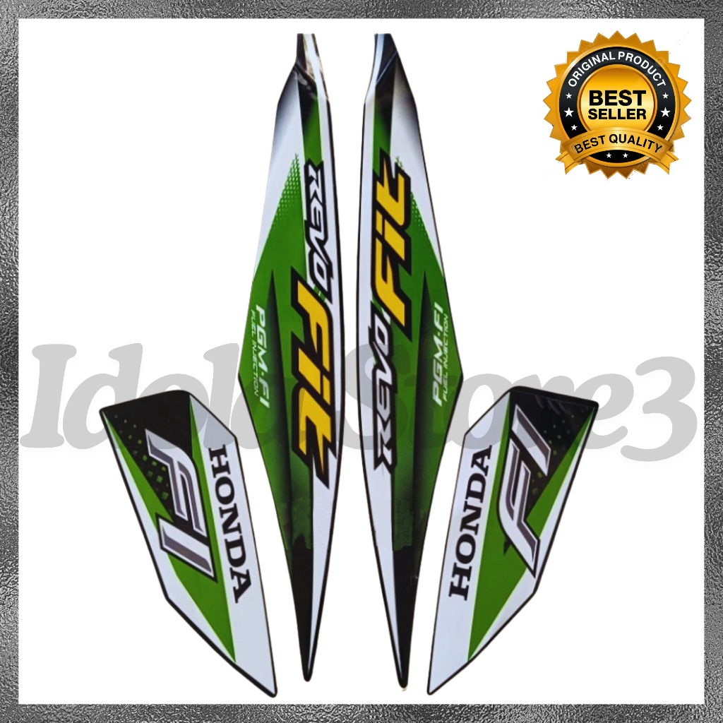 Sticker Striping Revo Fit 2020 Hitam Lis Hijau List Motor Revo fit 2020 New