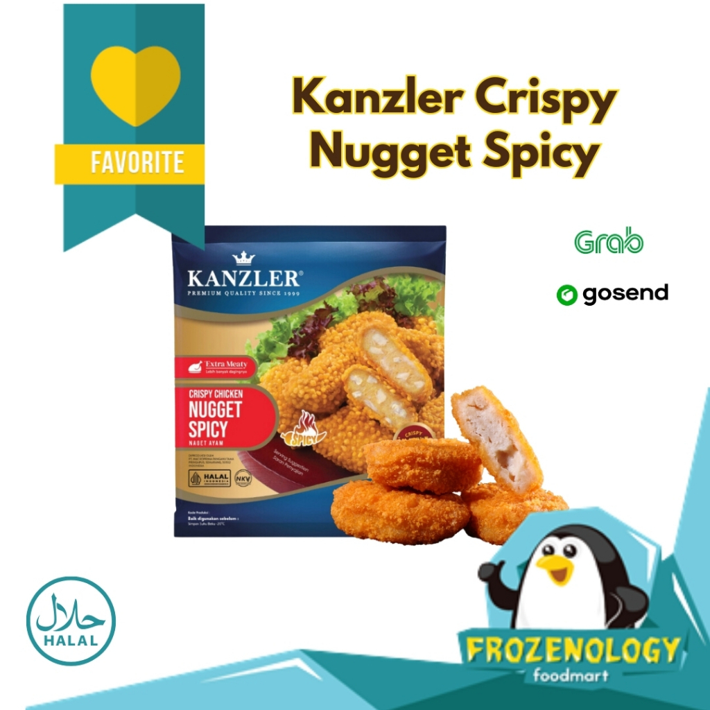 

Kanzler Crispy Chicken Nugget Spicy 450 gr | Nugget Ayam Pedas Halal