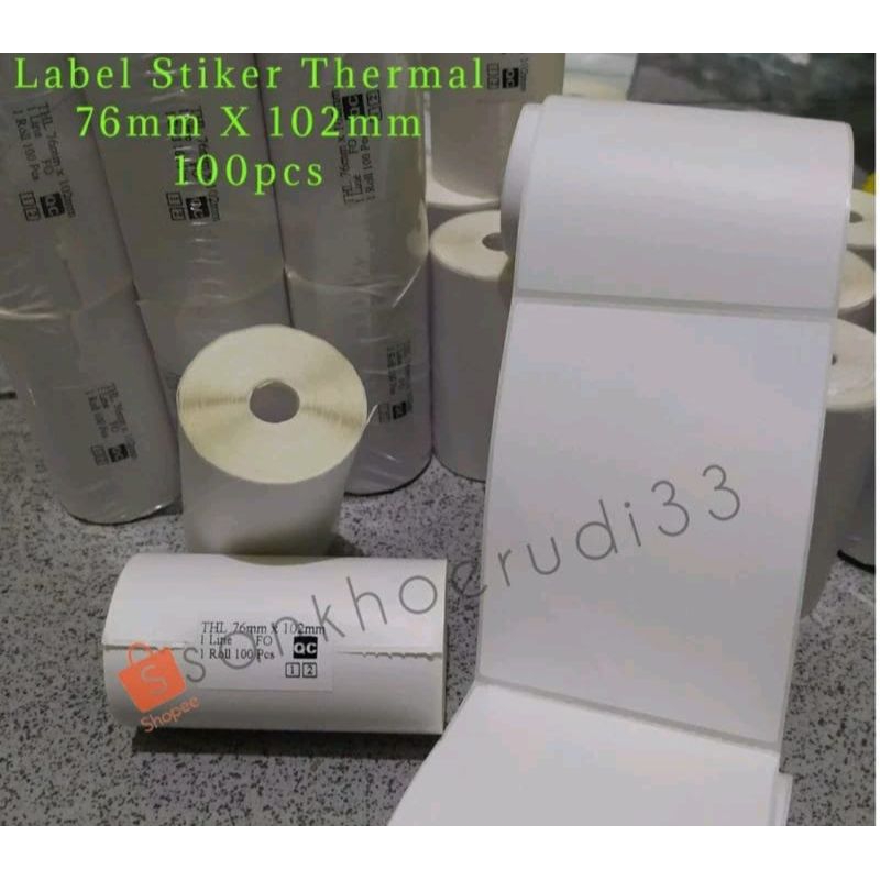 

Kertas Stiker Thermal 80 x 102 mm 100pcs / Label Sticker Barcode 78x100mm / Stiker resi 80x100mm /Stiker Pengiriman 78mm/Label Stiker barcode 80mm/Printer panda/printer eppos