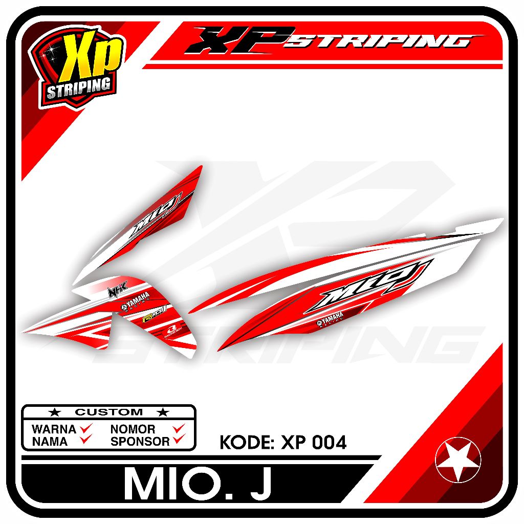 Striping Mio J - Sticker Striping Yamaha Mio J Desain Racing XP.04