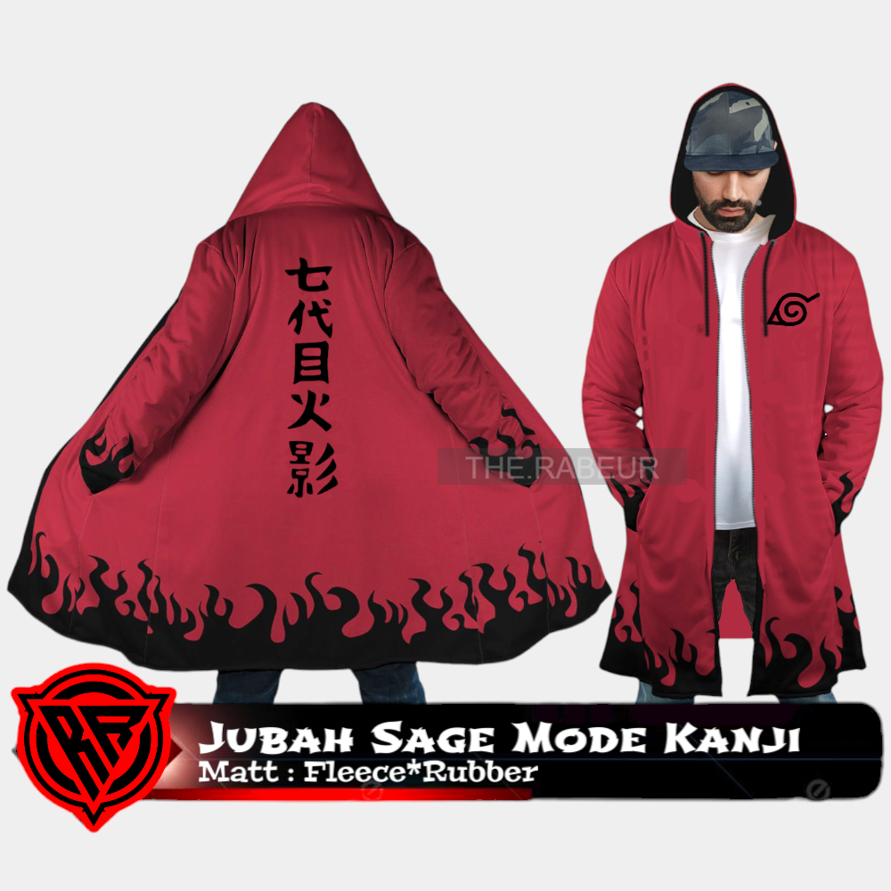 Jacket Anime Jubah Naruto Sage Mode Kanji