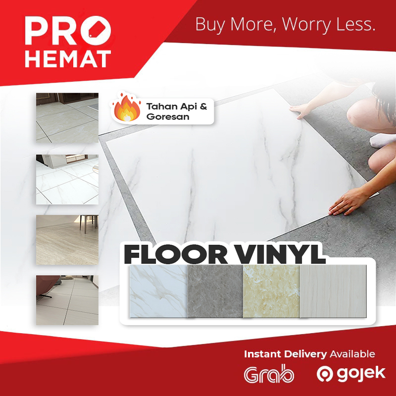 PROHEMAT Floor Vinyl Persegi motif keramik Lantai Stiker Dengan Lem Wallpaper Vinyl