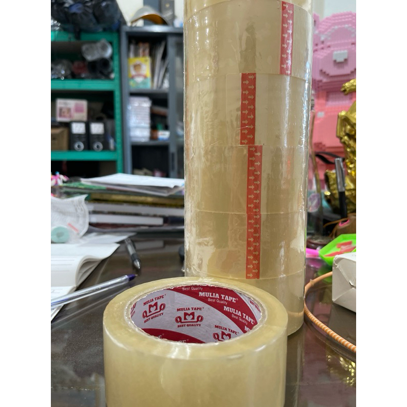 

lakban untuk packing packaging selotip isolasi lengket lem nempel