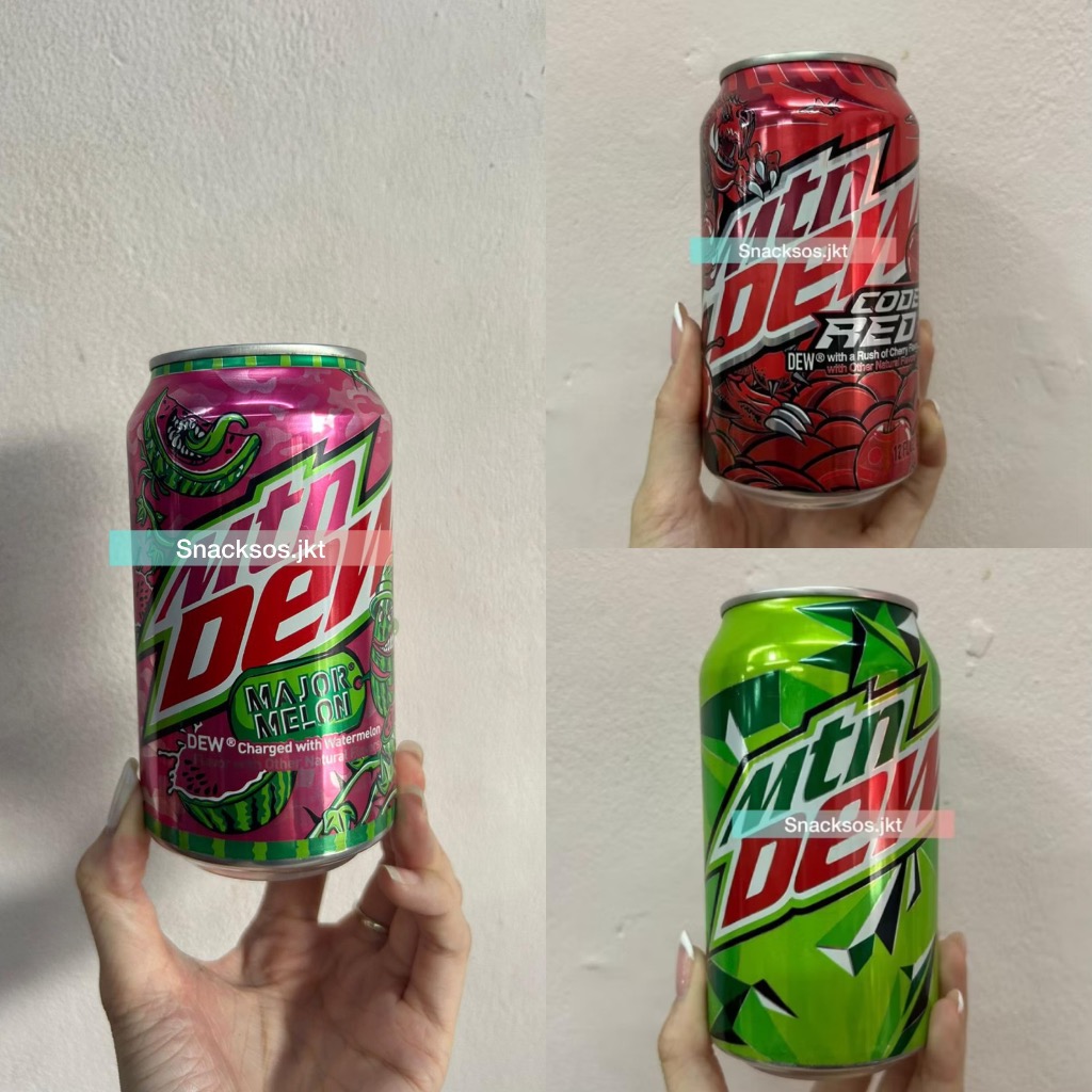 

MOUNTAIN DEW ORIGINAL / MOUNTAIN DEW CODE RED CHERRY FLAVOR / MAJOR WATERMELON DEW USA