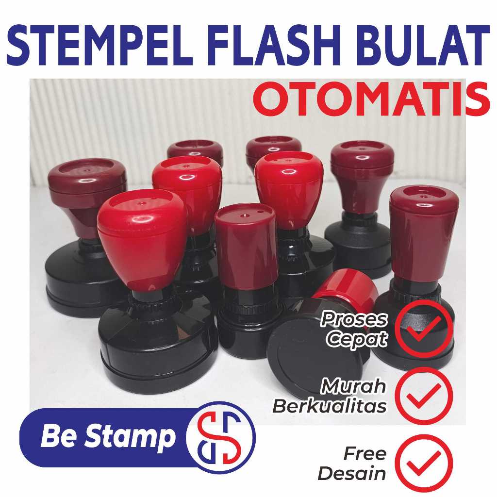 

Cetak Stempel Flash Bulat BONUS TINTA