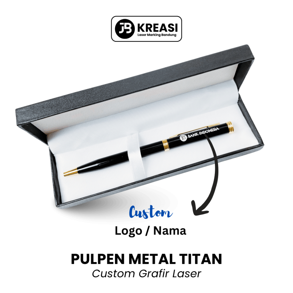 

Custom Pulpen Metal Titan Grafir Nama & Logo + Gift Box / Pen Promosi / Ballpoint Souvenir JunDW
