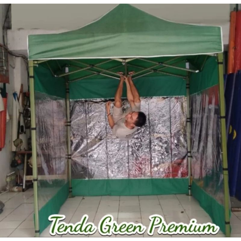 tenda lipat super premium uk 3x3 ket besi 1,4mm +dinding 3 sisi