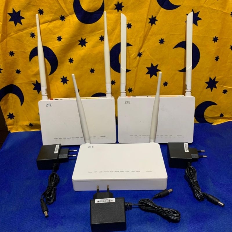 ZTE V2 F609 V1 ZXHN (Router & Adaptor) Fort Biru'Ijo GPON ONT Wifi Single Band
