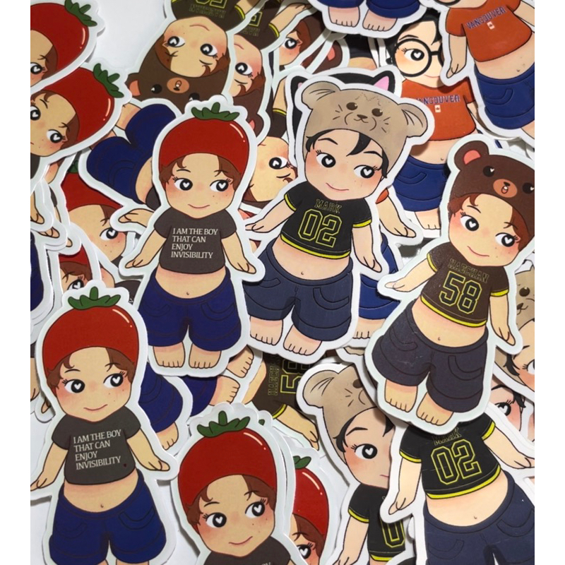 

Mark & Haechan Angels: Mark NCT & Haechan NCT Stickers Inspired by Sony Angels