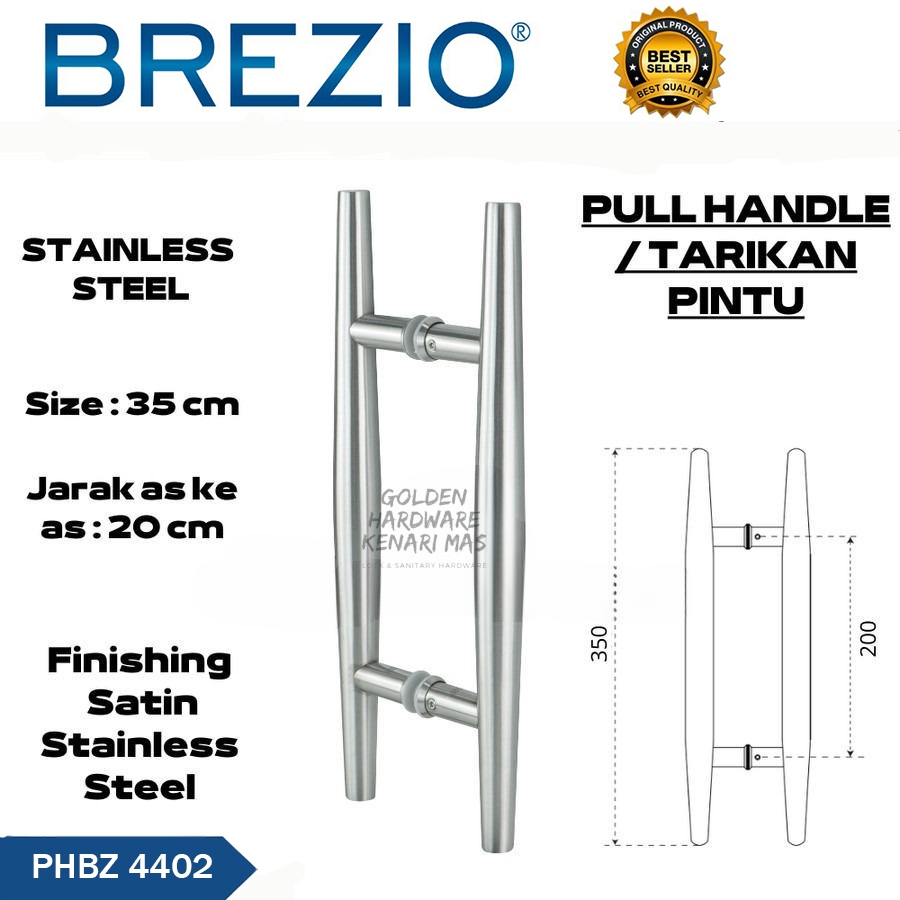 BREZIO PHBZ 4402 Pull Handle Gagang Pintu Rumah Minimalis 2 Daun 35CM Stainless