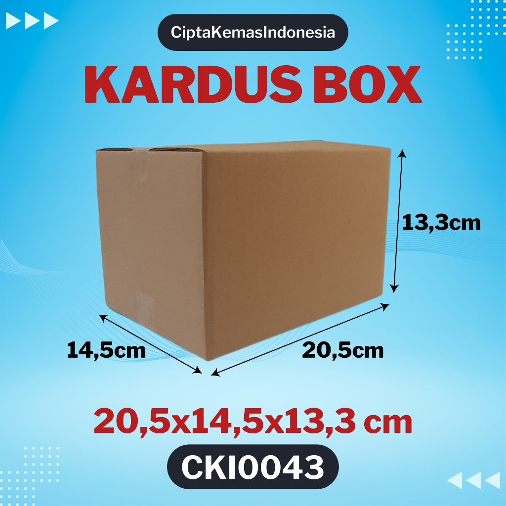 

Kardus Box Die Cut 20,5x14,5x13,3 cm Dus Packing Packaging Polos