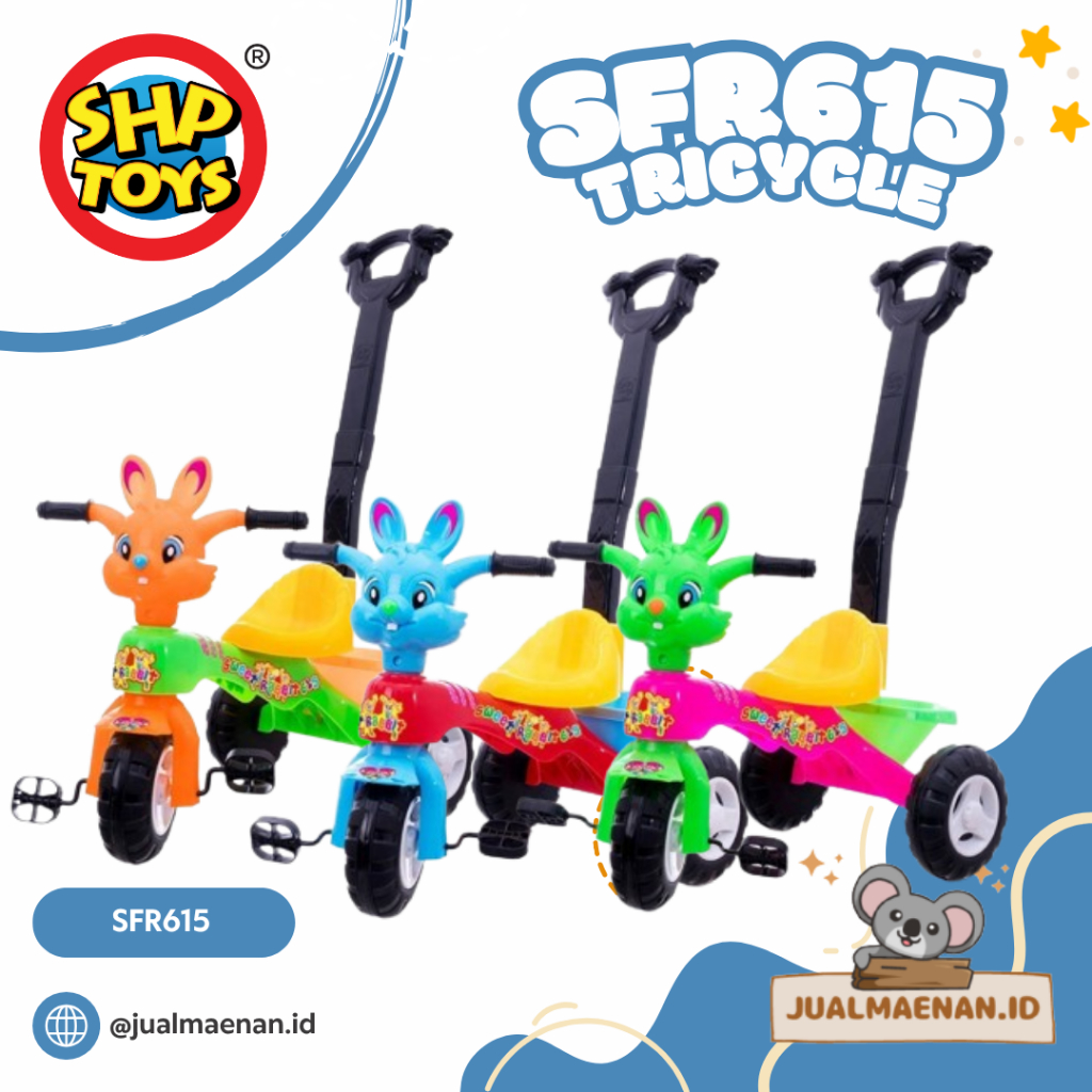 MAINAN ANAK SEPEDA RODA TIGA TRICYCLE SFR 615 SHP TOYS