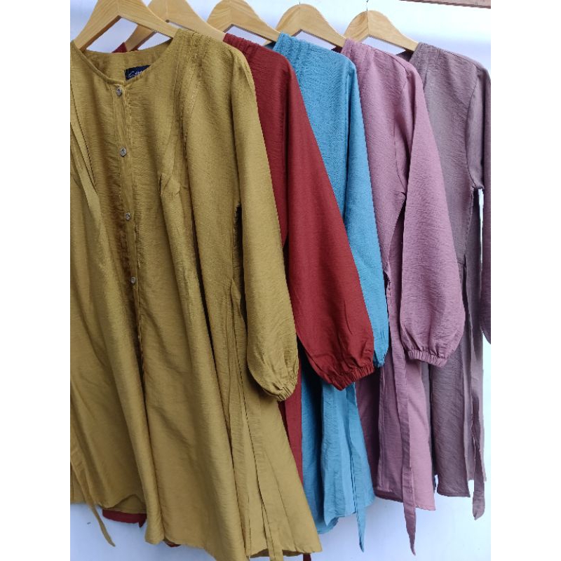 1 ZAHRA TUNIK POLOLINEN ATASAN WANITA