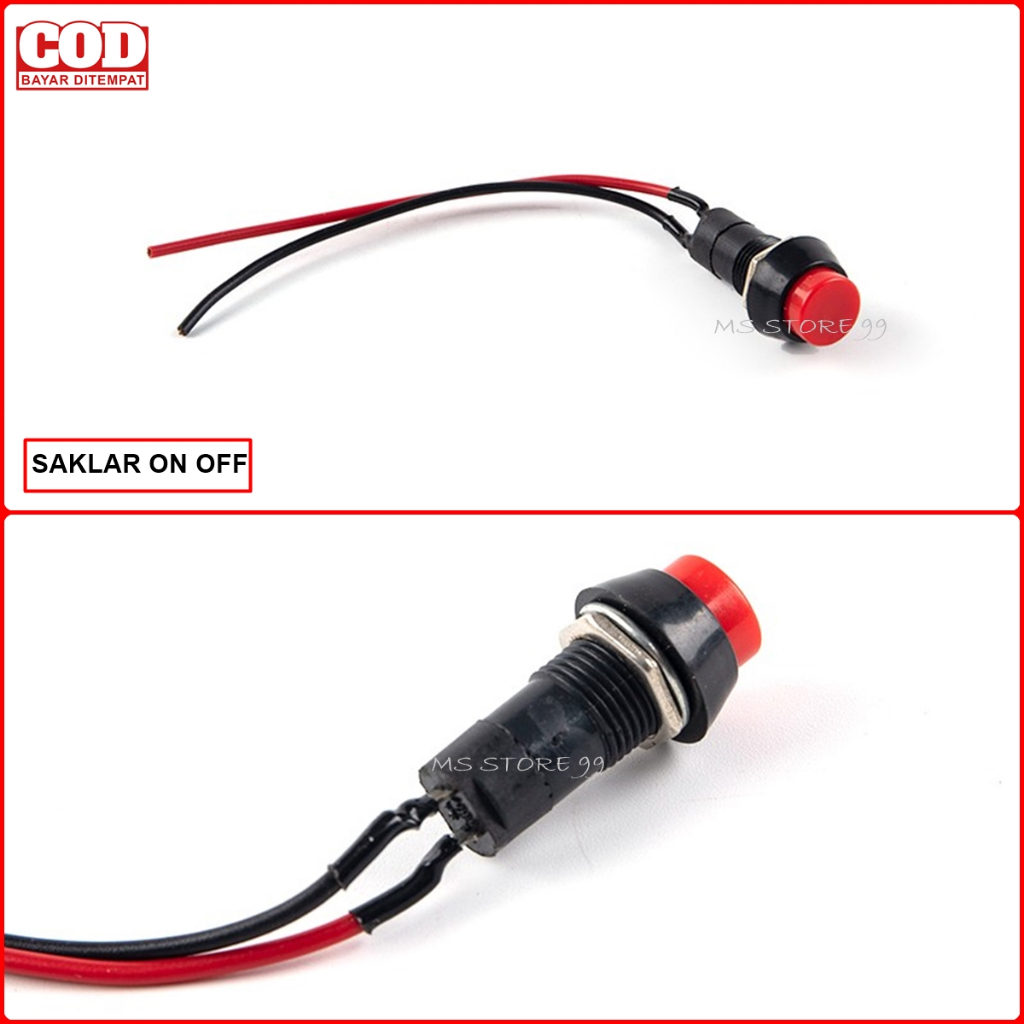 Saklar On Off Lampu Motor Mobil Variasi Bentuk Bulat Bahan Plastik ABS Tahan Segala Cuaca MSJ