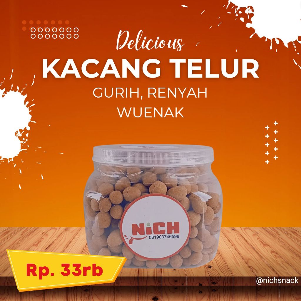 

Kacang Telur Renyah 500g - Kacang Tanah Asli, Kemasan Toples Plastik