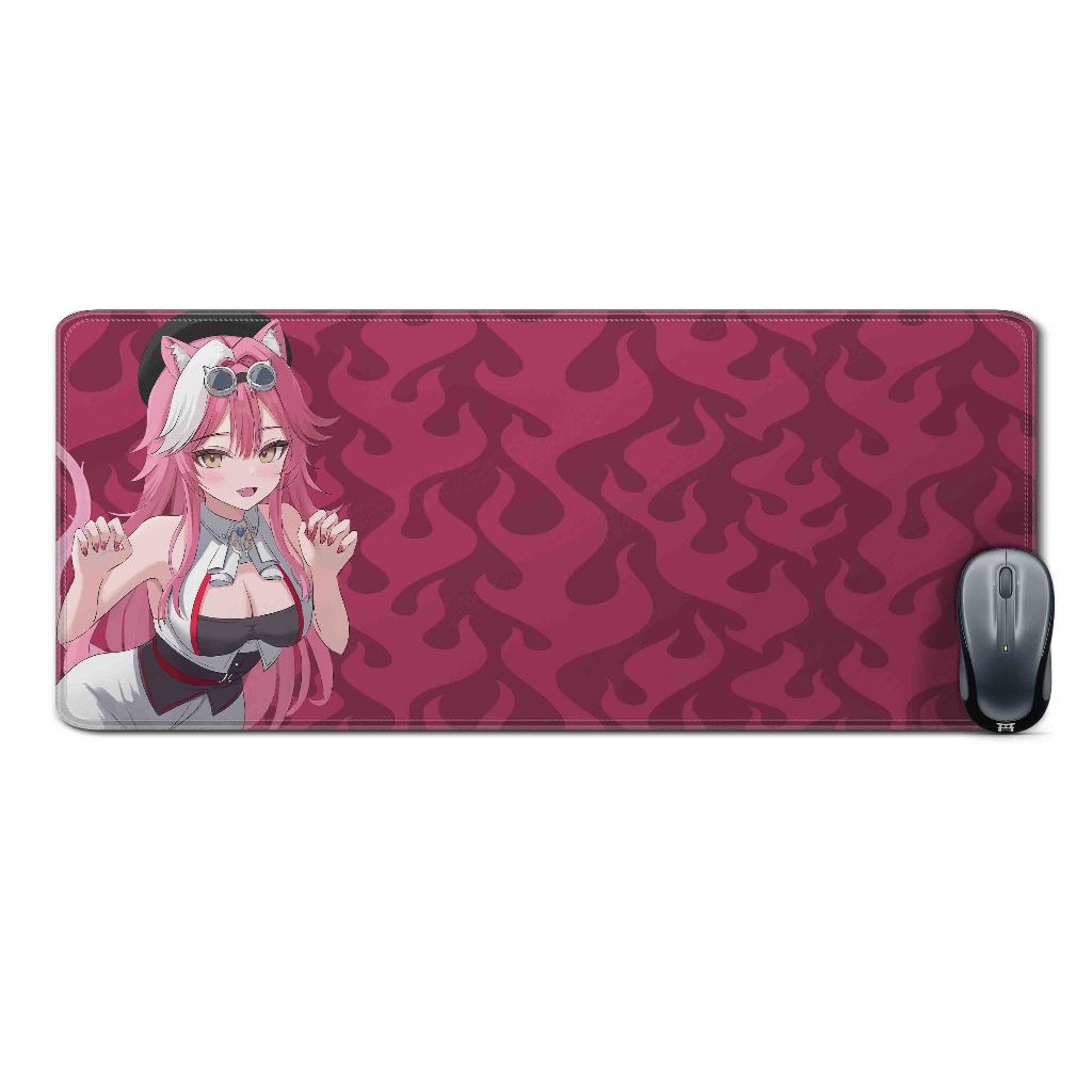 Deskmat mousepad extended vtuberRAORA PANTHERA PINK-HOLOLIVE ENmaterial Rubber