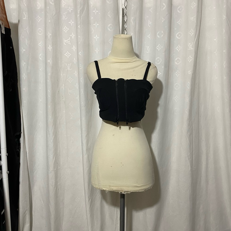 Bustier kemben korset hitam crop busui