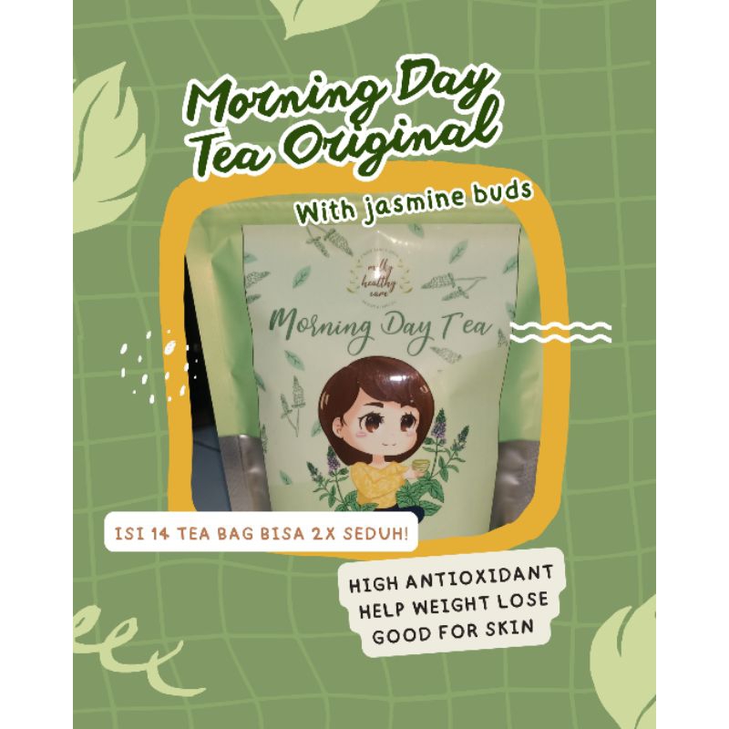 

[BONUS 6 TEA BAG] Morning Day Tea Original NEW isi 14 Tea Bag / Teh Hijau Diet / Green Tea [Official Milky]