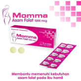 MOMMA TABLET VITAMIN ASAM FOLAT ISI 10 TABLET