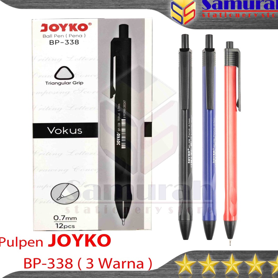 

BIG SALE Pulpen Vocus BP 338 Ball Pen BP338 Hitam Vokus 7 mm Triangular Grip Ballpen Cetek Murah Bentuk Segitiga Bolpen JK BP338 Black