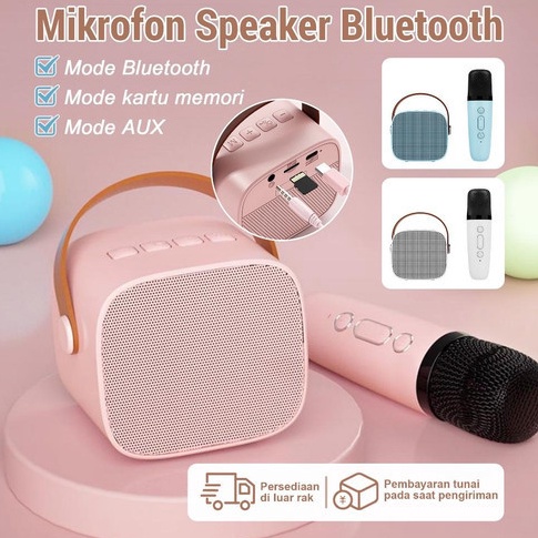Recomended Mic Karaoke Bluetooth Portable Mikrofon Mini Karaoke Speaker Bluetooth Set Premium Lengka