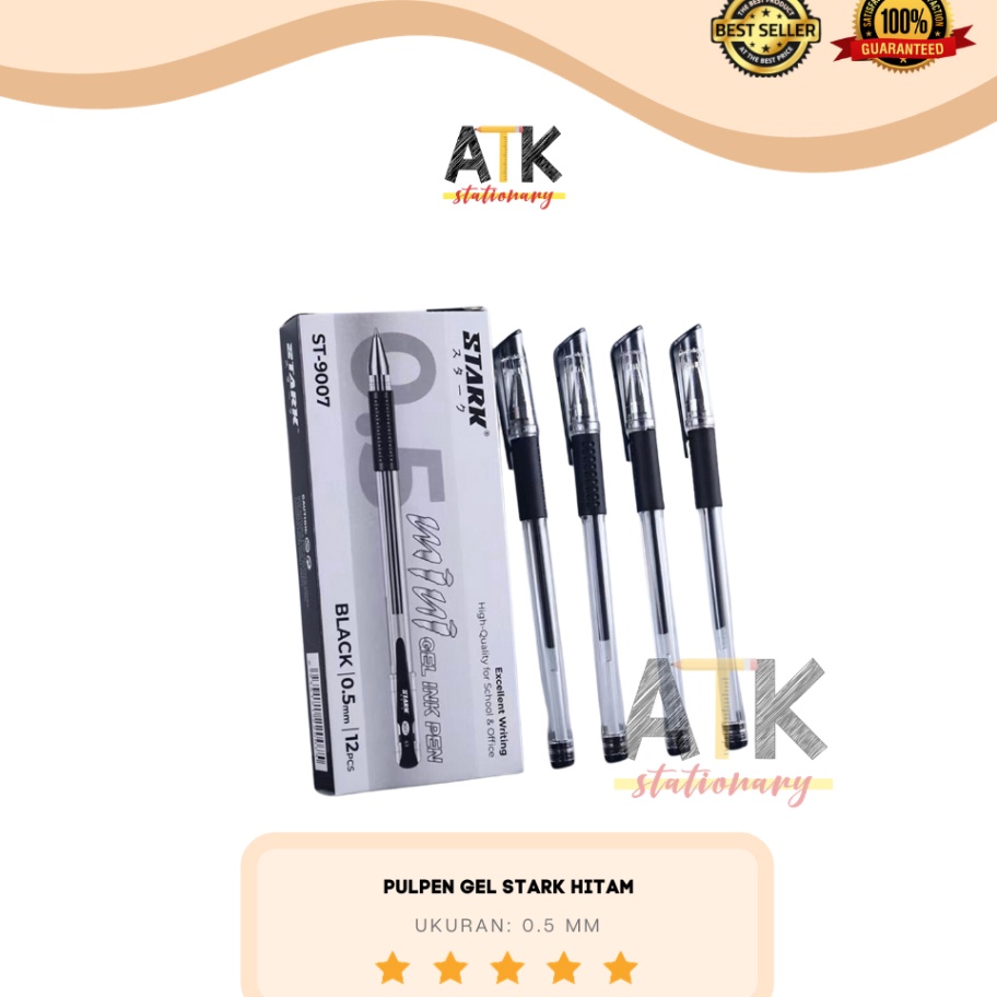 

BARU RESTOK Pulpen Bolpen Gel Stark ST97 5 mm Gel Pen Murah 1 Lusin 12 Pcs atk