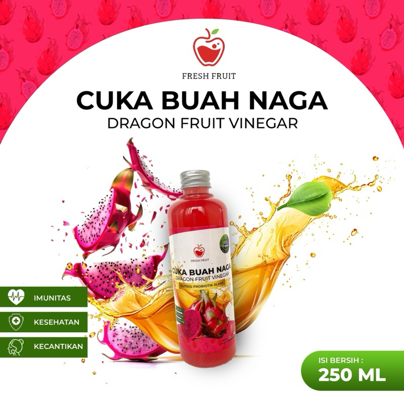 

Cuka Buah Naga 250ML - Cuka Organic - Cuka Buah Naga Alami - Dragon Fruit vinegar - Cuka Buah Naga Original