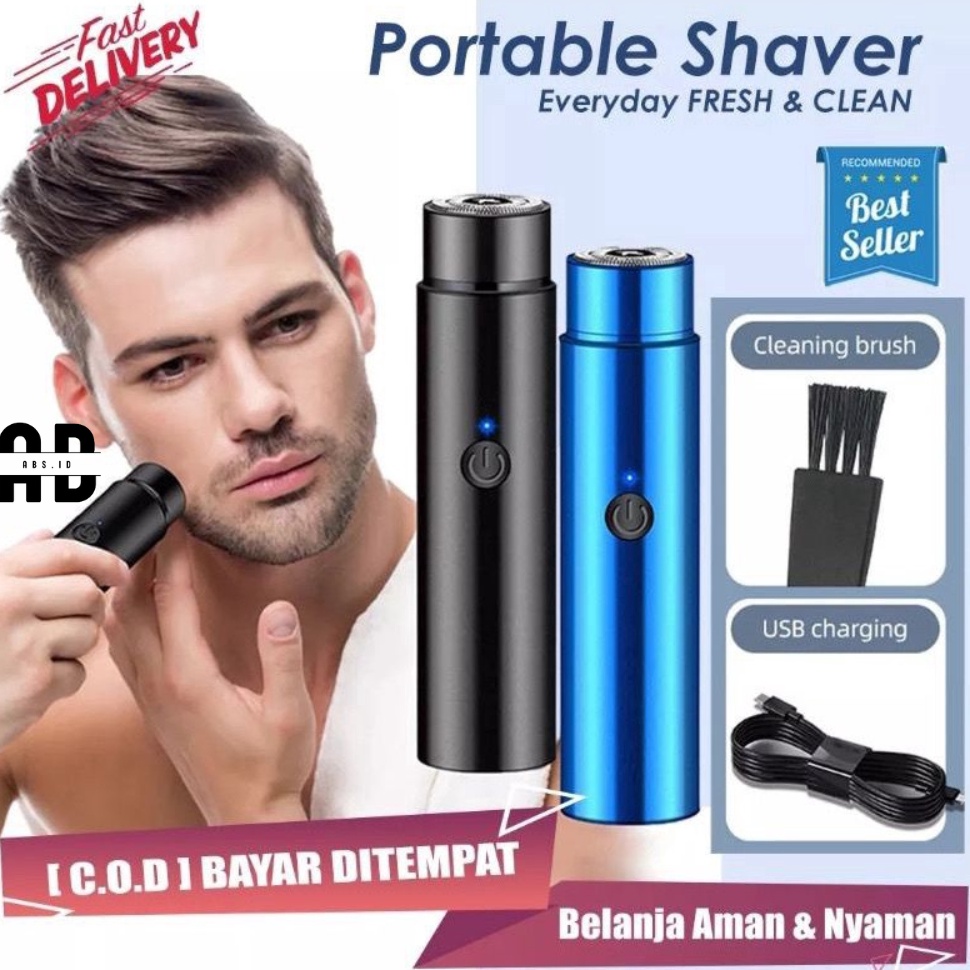 Koleksi Terbaru ABS  Alat Cukur Elektrik Mini Portable USB  Pisau Cukur Jenggot Recharge Alat Cukur 