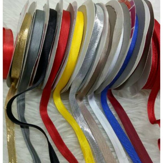 

READY STCOK Pita Bisban polos 36yard star satin bias tape A