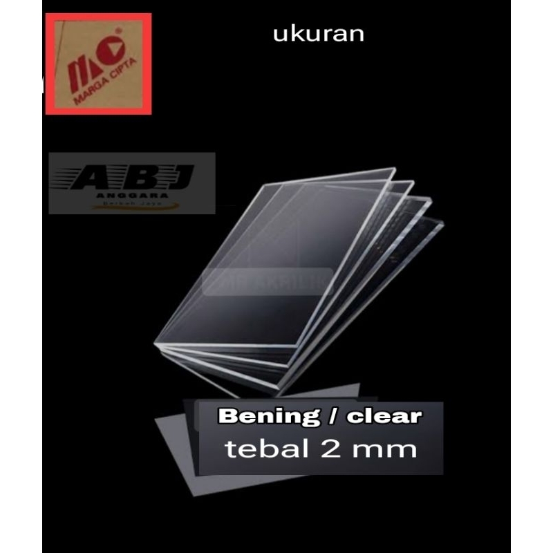 Akrilik bening 2mm ukuran 10x100/Acrylic bening Marga Cipta