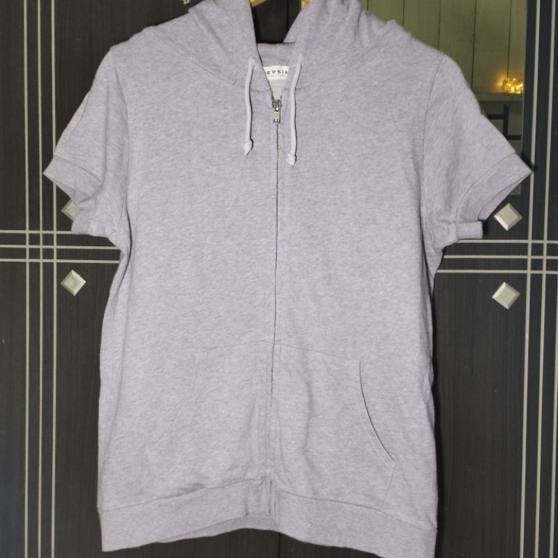 JAKET HOODIE KAOS LILAC ZIPPER