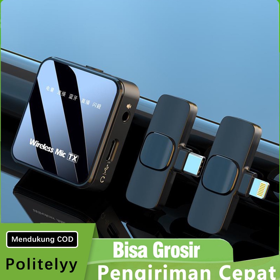 Paling Dicari Mic Clip OnWireless Bluetooth Wireless 2 Microphone Mikrofon Youtuber Vlog with Chargi