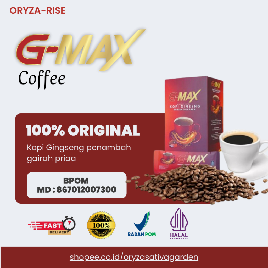 

GMAX COFFEE Minuman Kopi Stamina Priaa Kuat Tahan Lama Original Bpom Extra Gingseng Dan Gula Aren Asli