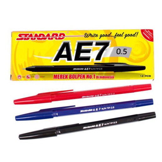 

DISKON SPESIAL PULPEN STANDARD AE7 PEN BOLPOIN STANDART AE7 12 PCS