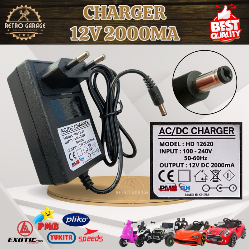 REKOMENDASI CHARGER 12 VOLT 2000Ah MOBIL DAN MOTOR MAINAN AKI ANAK ADAPTOR 12V 2A MOBILAN AKI CASSAN
