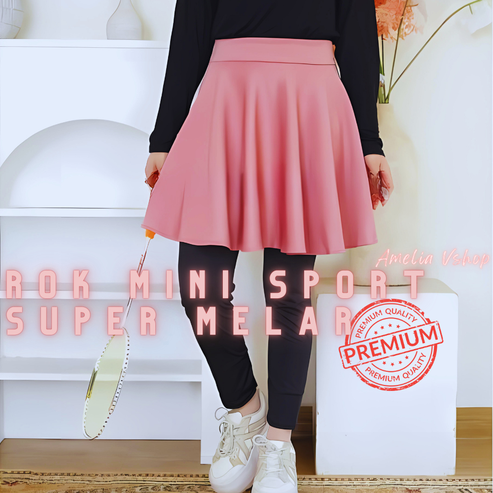 Rok Mini Scuba Super Melar Mayung Sport Skirt Premium Pakaian Olahraga Senam Aerobic Zumba Wanita