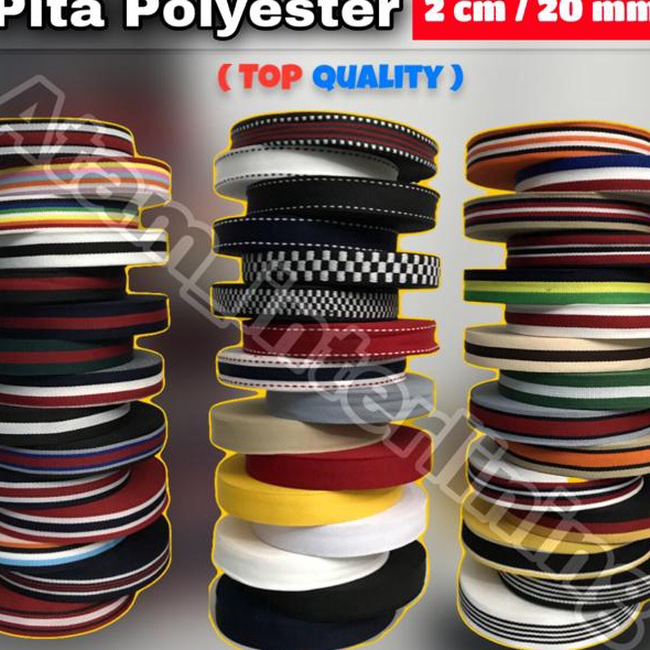 

MURAHMERIAH Pita polyester 2cm 2mm Webbing Tape Pita Motif Bintik Polos Grossgrain 2cm Pita List Pita Dekorasi Pita untuk kalung Kucing Pita list Tas celana Sepatu baju 2cm Pita Polyester Roll Pita 2cm Pita Hitam Putih Merah Kuning Hij