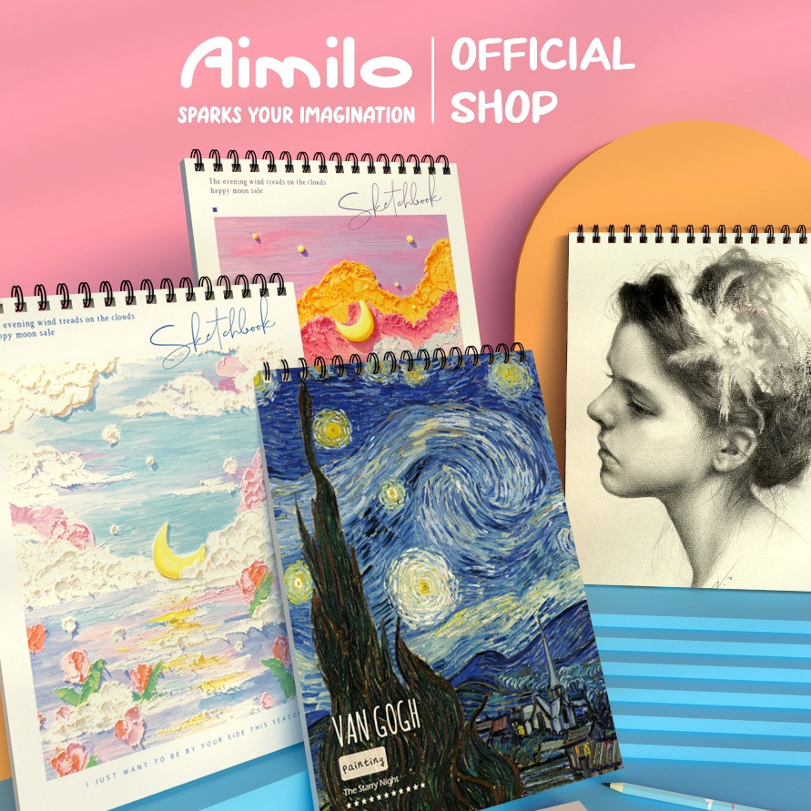 

SPESIAL BULAN INI READY Aimilo Buku Gambar A4 Sketchbook Buku Sketsa lTebal Vertikal Jilid Spiral 45 Lembar9 Halaman