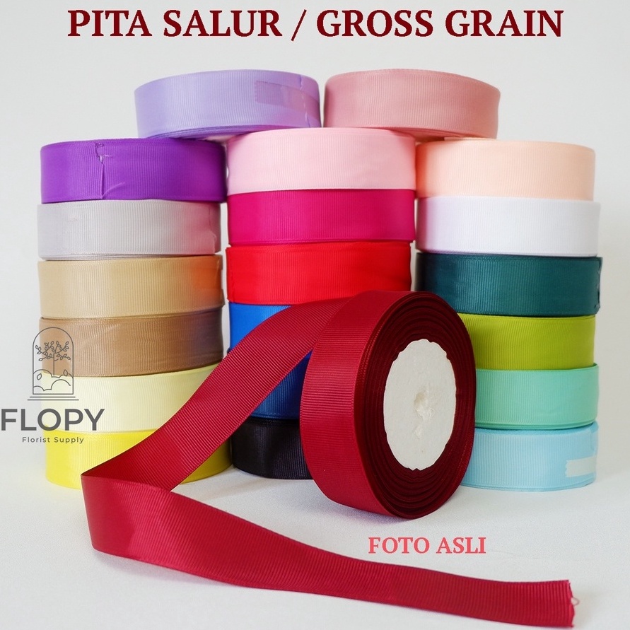 

PROMO BESAR Pita salur gross grain warna pastel 1 inch 25 cm