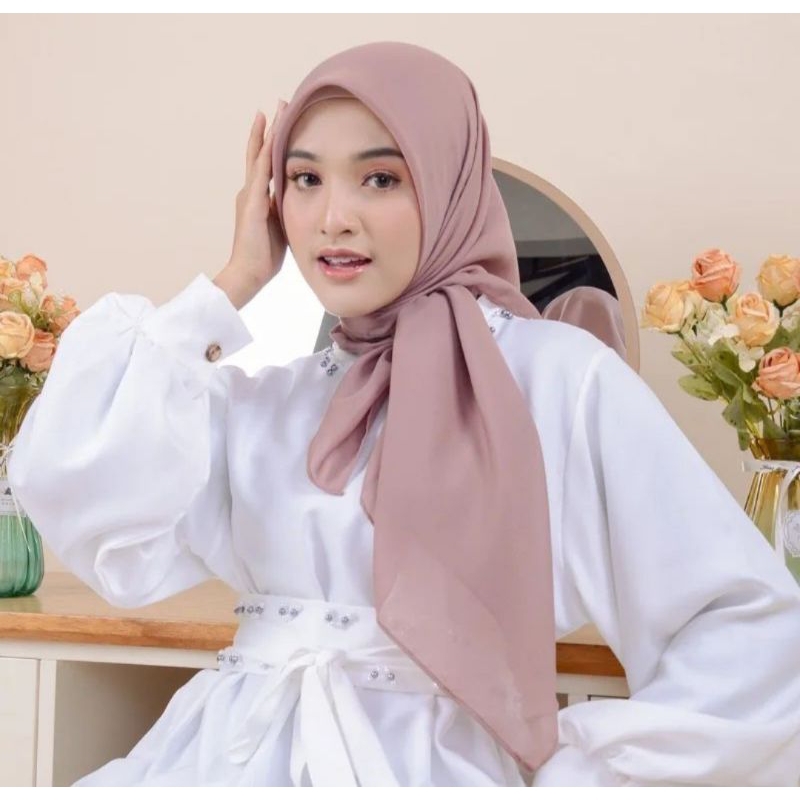 kerudung paris jadul warna nude