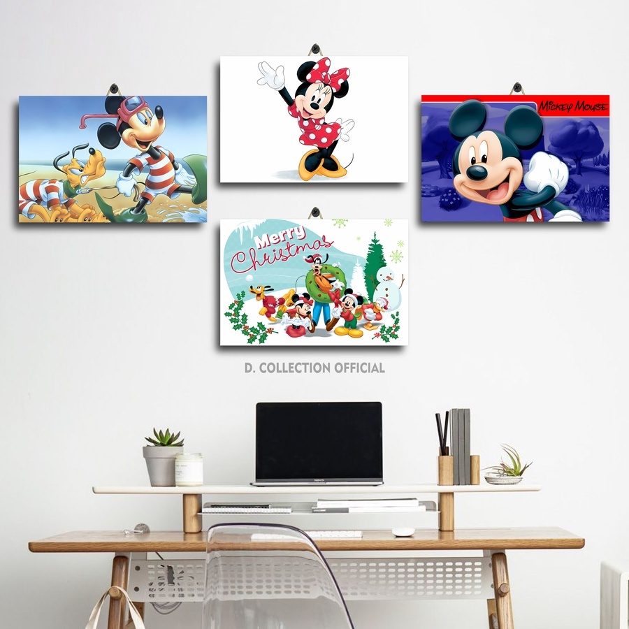 Poster Dinding Wallpaper Mickey Mouse 3D | D. Collection Official | Dekorasi Kamar Kayu |K3T/KV31I