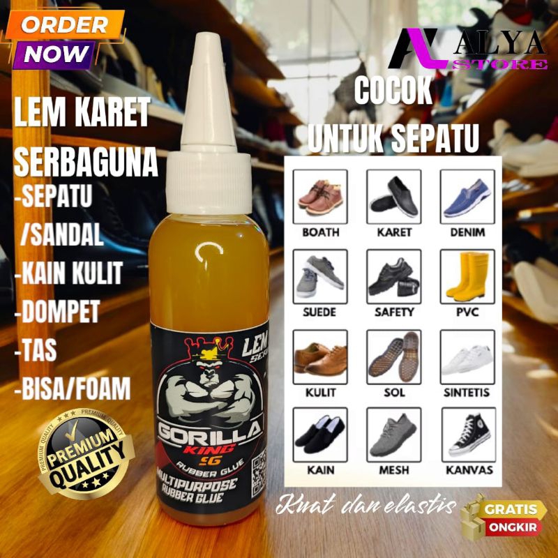 LEM KARET SUPER KUAT /LEM KARET SERBAGUNA GORILLA KING/LEM SEPATU SANDAL /LEM KUNING