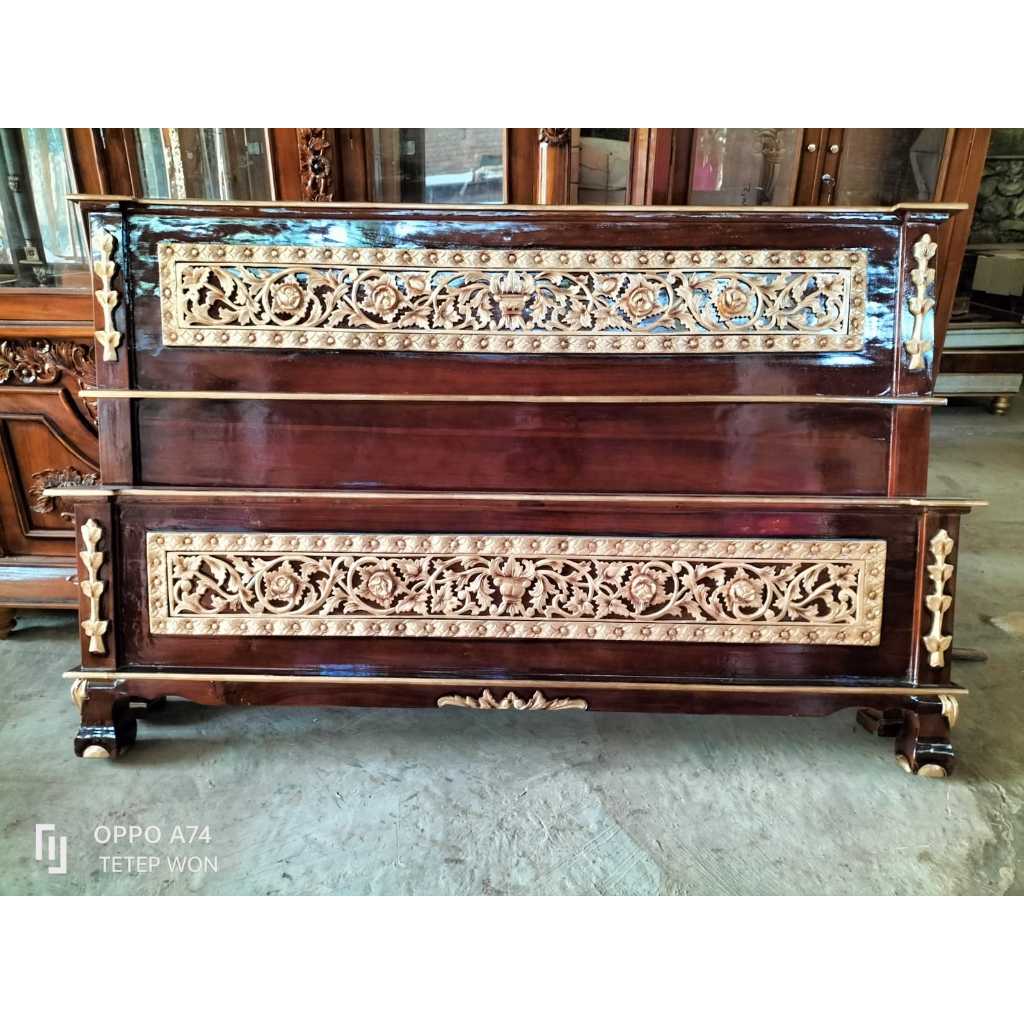 tempat tidur ukir mawar, dipan jati | Dipan Ukir Jati