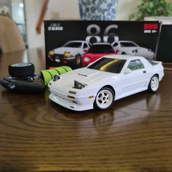 rc drift LD1802 MAZDA RX-7 RWD 1:18 2.4ghz lampu LED depan rc car