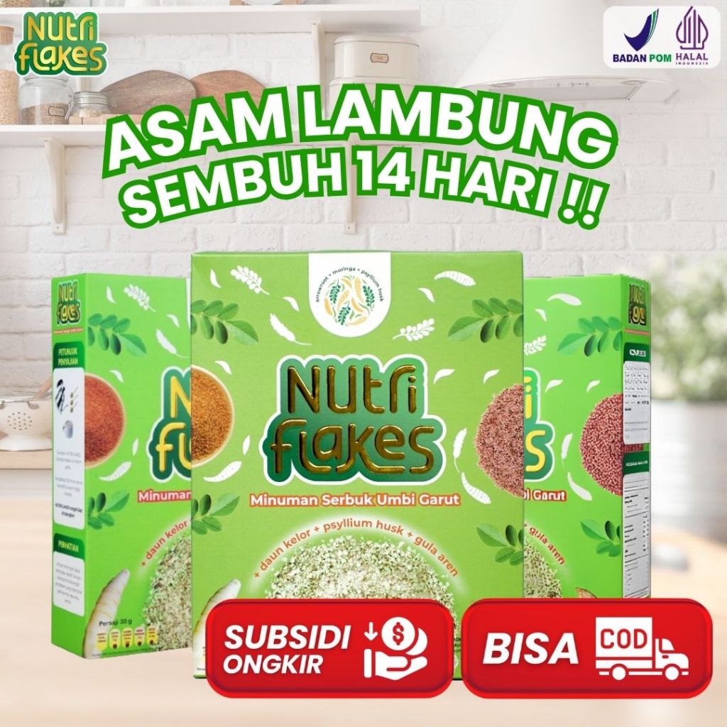 

[Paket 3 Box] Nutriflakes Sereal Umbi Garut Ampuh Atasi Gerd dan Maag Kronis 280gr